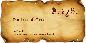 Musics Örsi névjegykártya